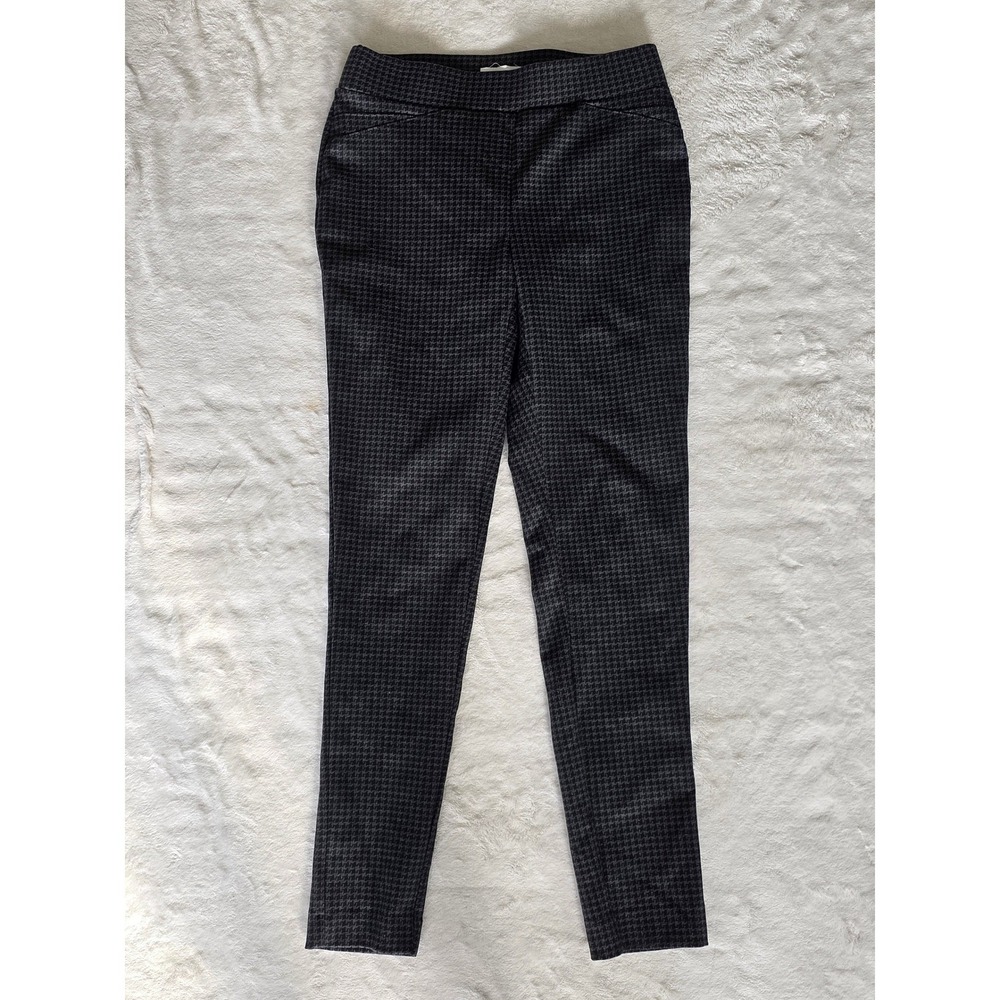 Calvin Klein Houndstooth Slim Fit Trousers Pants Black Grey Size 2‎
